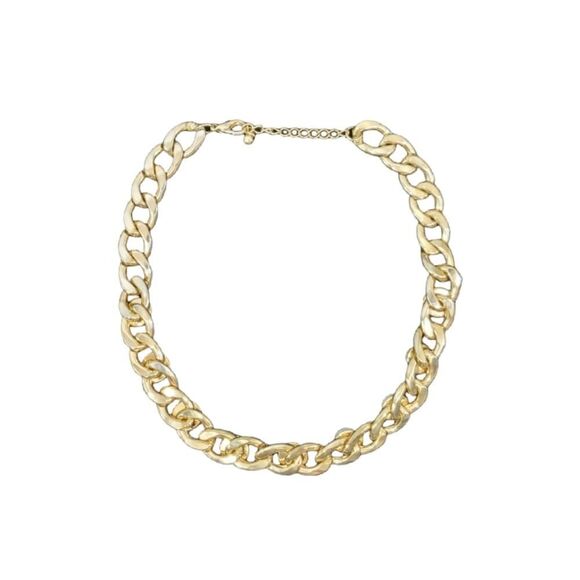 Faux Pearl Bead Gold Tone Link Chain Necklace 16" Chain - Picture 5 of 11